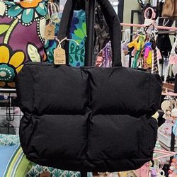 Black Puffer Hand Bag NEW 