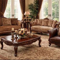3 Authentic Wood Couches 