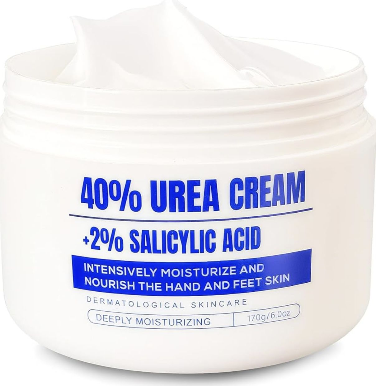 40% Urea Cream – Foot, Hand & Heel Cream for Dry, Cracked Skin, Callus & Rough Elbows – Intensive Moisturizing Lotion for Feet, Hands & Knees – 6oz