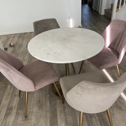 Marble Table And 4 Chairs 