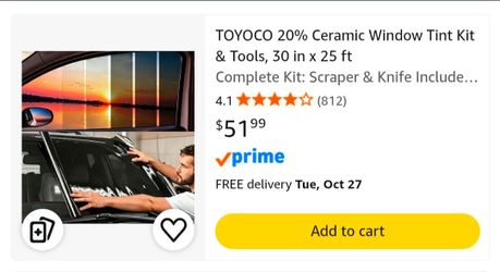 TOYOCO 20% Ceramic Window Tint Kit 30x25ft