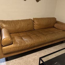 Poly & Bark Leather Napa Sofa