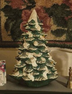 Vintage Trim A Home Lighted Ceramic Christmas Tree Porcelain, e.g., 14"] W/ Box