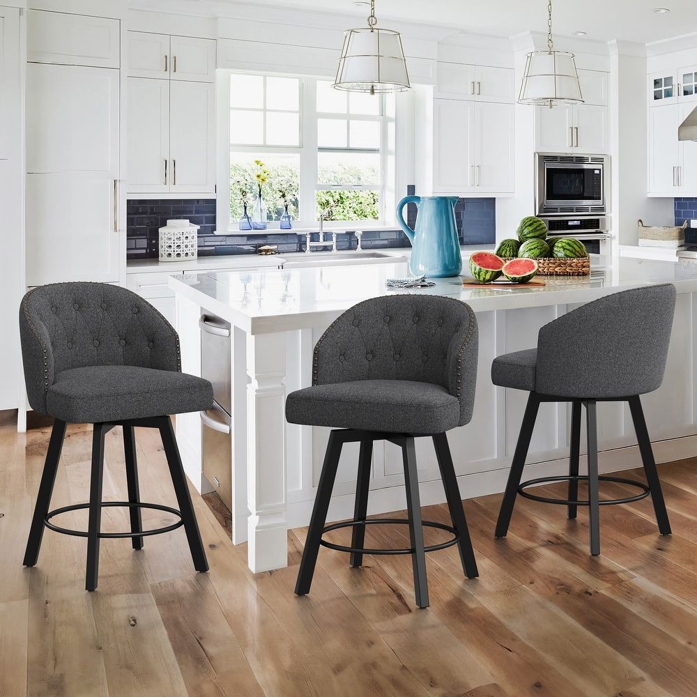 26" Swivel Counter Height Swivel Bar Stools Set of 3