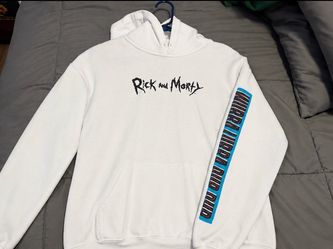Rick and Morty White Graphic Hoodie