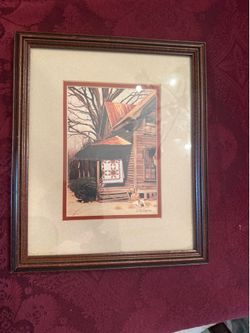 Bob Timberlake Country Cabin & Quilt Framed Art Print