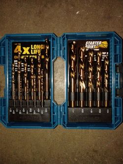 16 pc left handed cobalt drill bit set