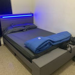 LED Bed Frame  And Mattress (FULL)
