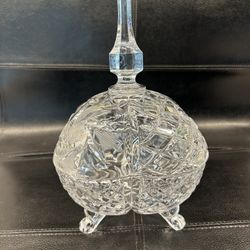Vintage Cut Clear Crystal Glass Compote/Candy Dish