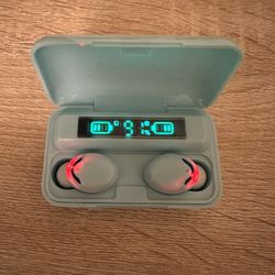 Light Blue Bluetooth 5.0 Earbuds TWS Wireless Headphones Headset Stereo Samsung Android iPhone Earphone Gift.