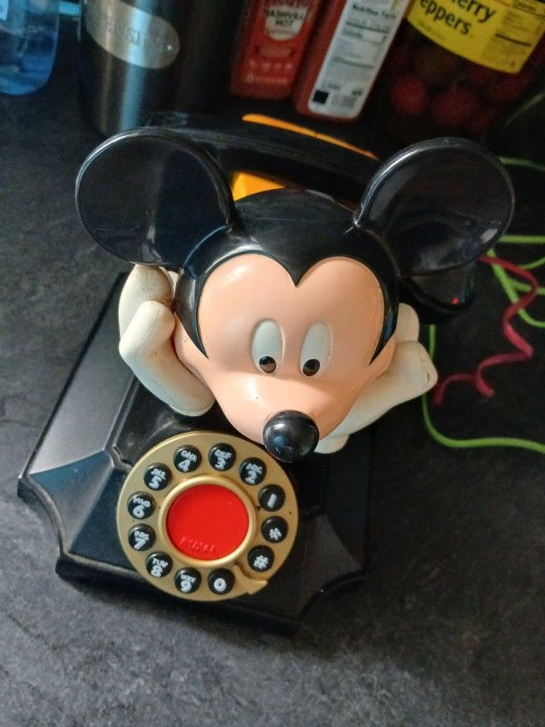 Vintage.
Mickey Mouse phone