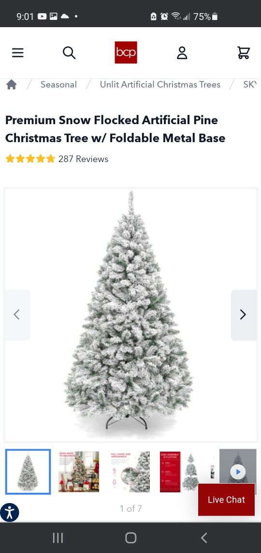 9ft Snow Flocked Tree