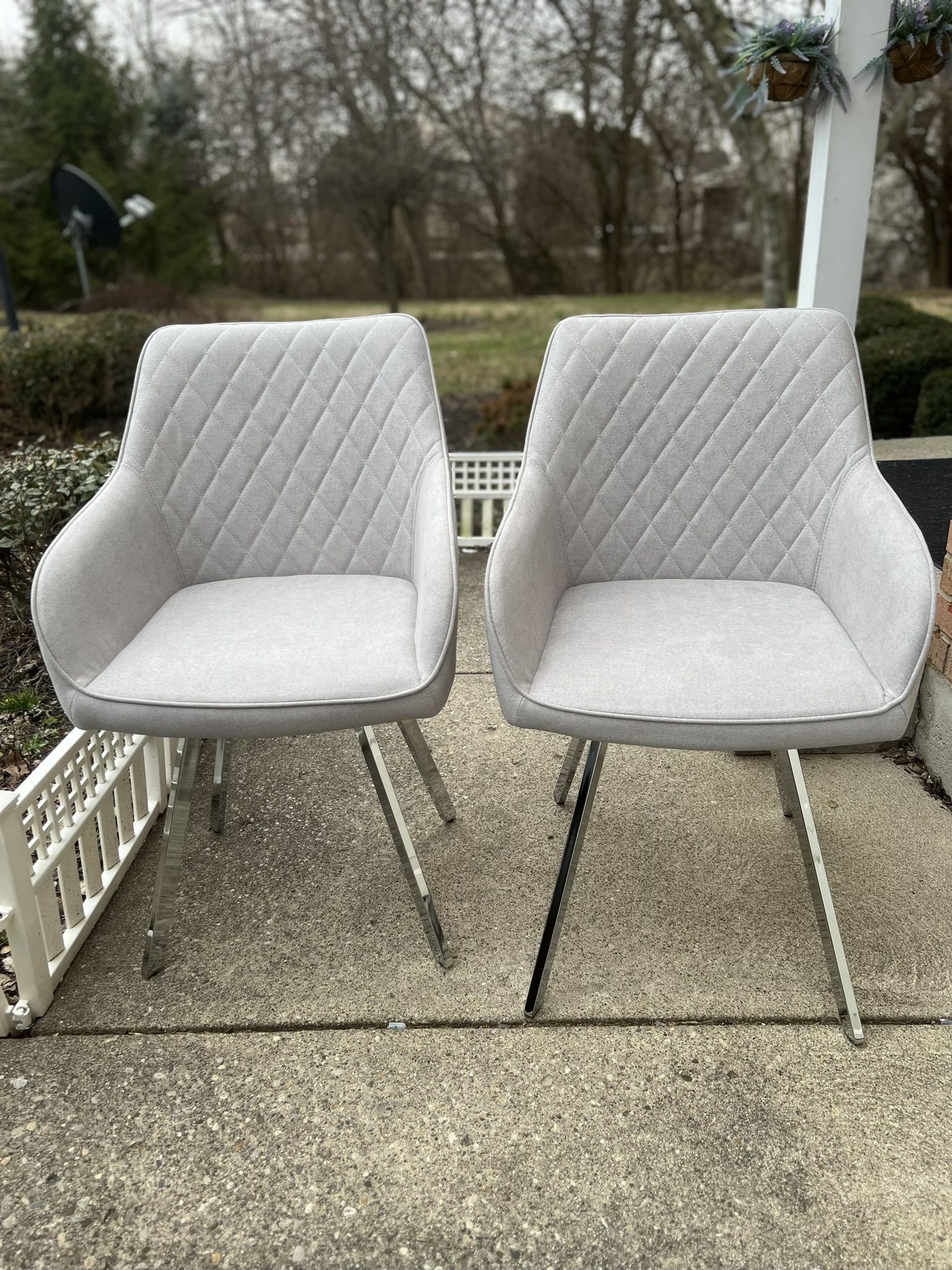 New Light Gray Side Chairs Set Of 2