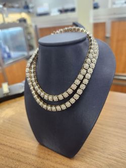 Diamond Cluster Tennis Necklace
