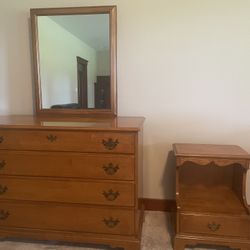 Dresser (with Mirror) and Nightstand 