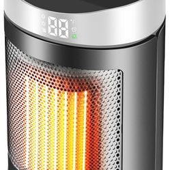1500W Indoor Electric Space Heater for Bedroom Home(Silver