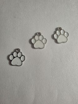 Paw Print Enamel Charms Set of 3