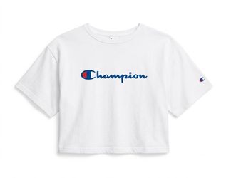 Champion Women's Heritage Cropped Script Logo Tee