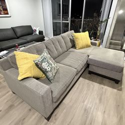Grey couch with Chaise and Armchair/ $200 Or Best Offer/ See Description For More Details 