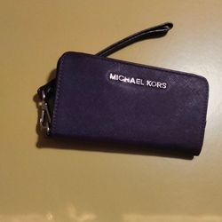 Michael Kors purple pebble leather wallet  