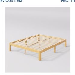 Lot # UF4032: Bed Frames Ebern Designs 12 High Solid Wood Platform Bed Easy Assembly No Squeak Size Queen