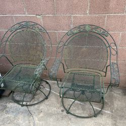 Antique Metal swivel Rocking Chairs