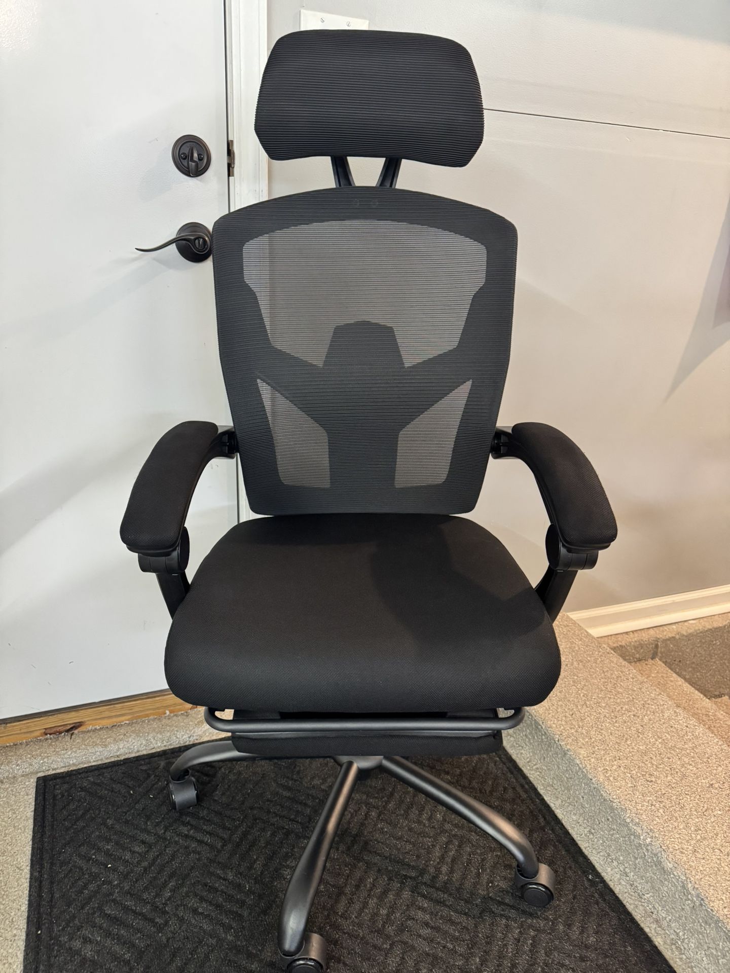 Brand New Black Mesh Tall Back Reclining Office/Gaming Chair w/Slide Out Footrest 