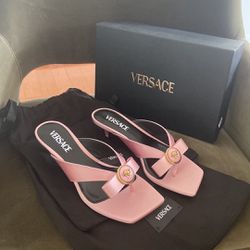 Versace mid heel sandals. 7