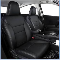 Custom Fit Seat Covers for Honda HRV 2016-2018 EX EX-L & 2016-2022 LX Full Set FauxLeather Seat Cushion Black - Brand New