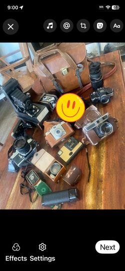 Vintage collection of film cameras