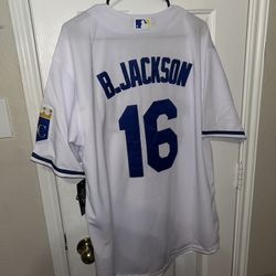 No Jackson White Kansas City Royals Jersey  size xl