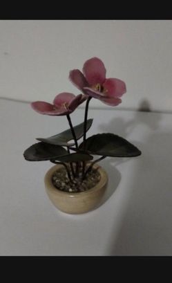 BOVANO CHESHIRE ARTWORK ENAMEL VIOLETS 4"×2.5"
