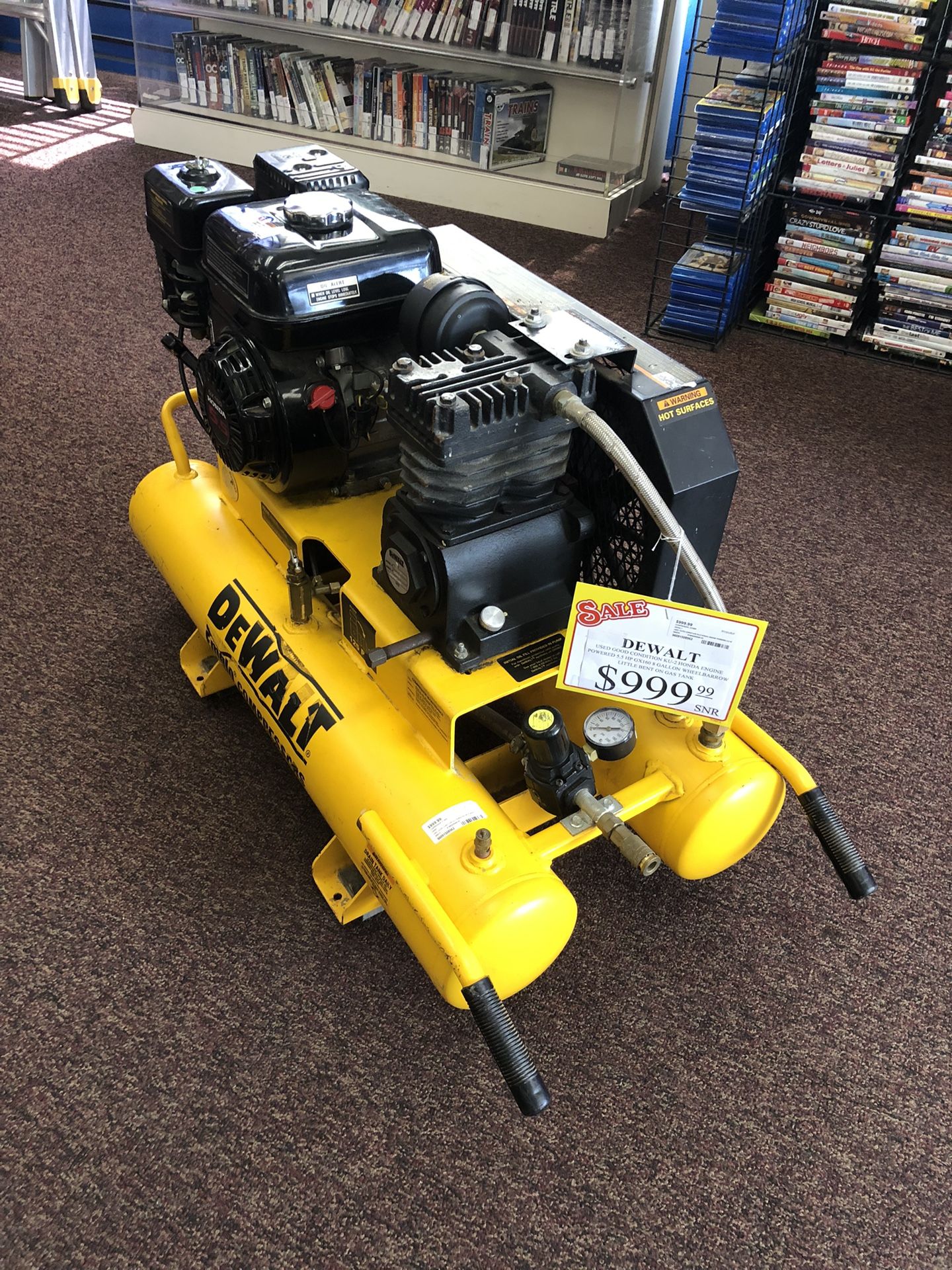 96091 Dewalt D55270 Gas Powered Air Compressor Honda Gx160 Engine 5.5hp 8 Gallon Dual Tank Air Compressor 508962