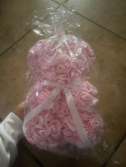 Pink floral bear