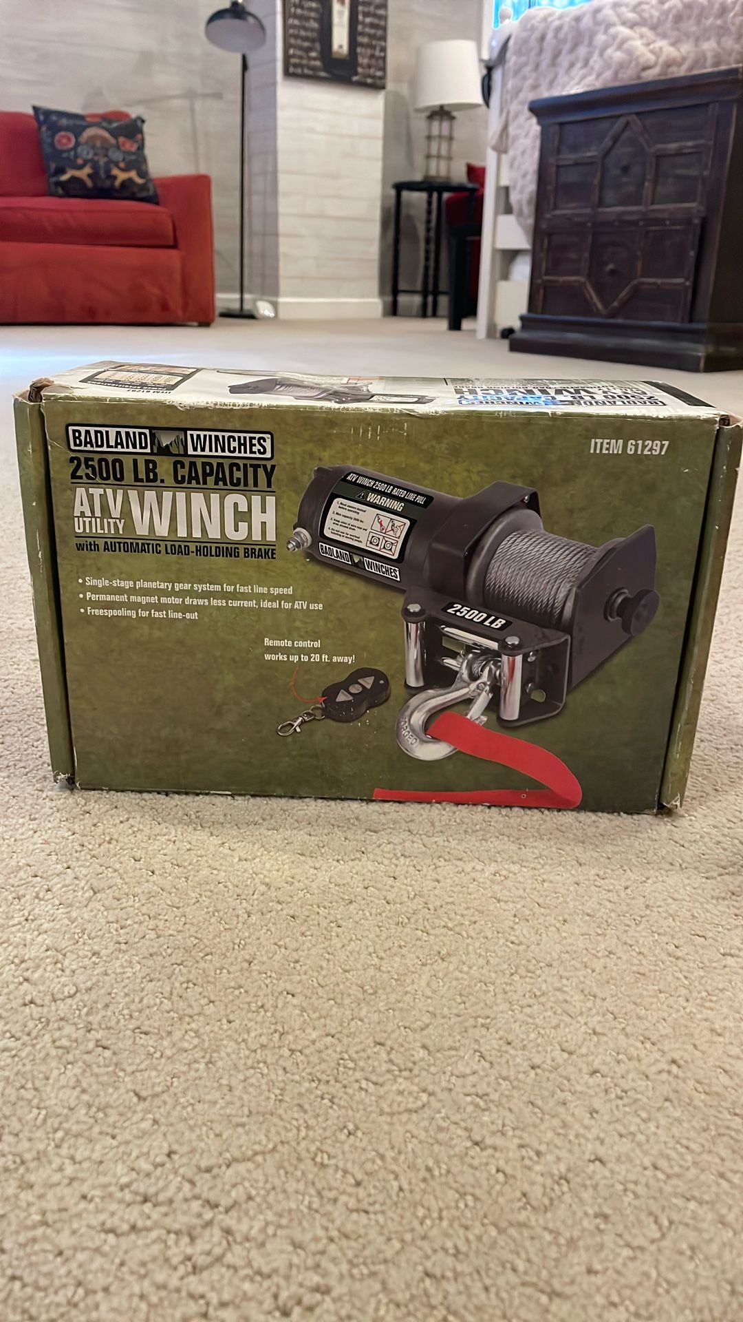2500 LB. Capacity ATV Winch