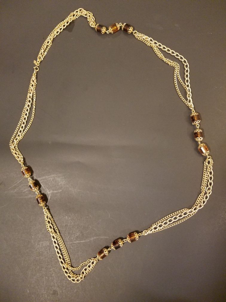 Long fake gold chain necklace