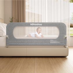 New-Bed Rail for Toddlers,Foldable & Swing Down,Gap Free Safety Anti-Pinch Double Crossbar Bed Guard More Stability,Quick No-Tool Installation for Twi