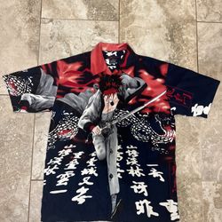 Kids Vintage Y2K Sagara Sanosuke  Button Up Shirt Size X-Large 
