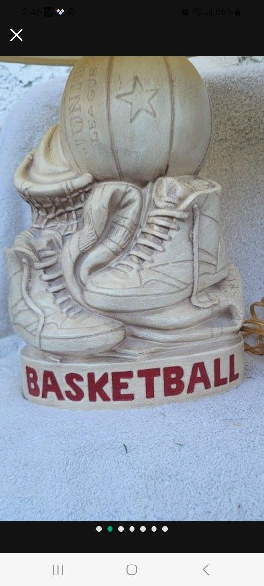 Basketball Lamp Mid-Century Royal Haeger Lamp Co USA By Glenn Richardson Ceramic no lamp shade