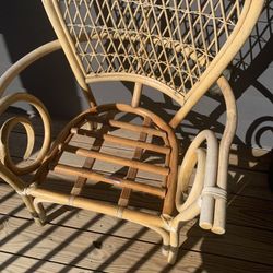 Mid Century Boho Chic Brown Bamboo Rattan Chair Ficks Reed Style