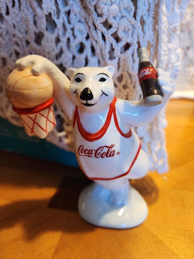 Coca Cola Basketball Bear Figurine