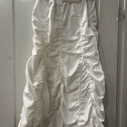 White Parachute Skirt Long