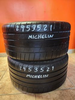 295 35ZR 21 MICHELIN PILOT SPORT TIRES 2953521 USED TIRES (PAIR) MOUNT BALANCE INCLUDED