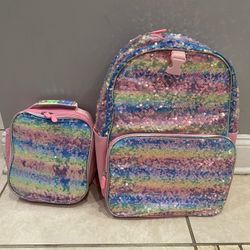 Rainbow Sequin Backpack & Lunchbox 