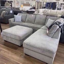 New Gray Or Dark Blue Ashley Brand Sectional Sofa Couch *Ottoman Sold Separately* 