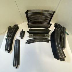 Lot Of 59 Bachmann E-Z Track Straights Curves - Black - HO Scale - Read