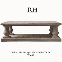 Restoration Hardware Balustrade Salvaged Wood Coffee Table
