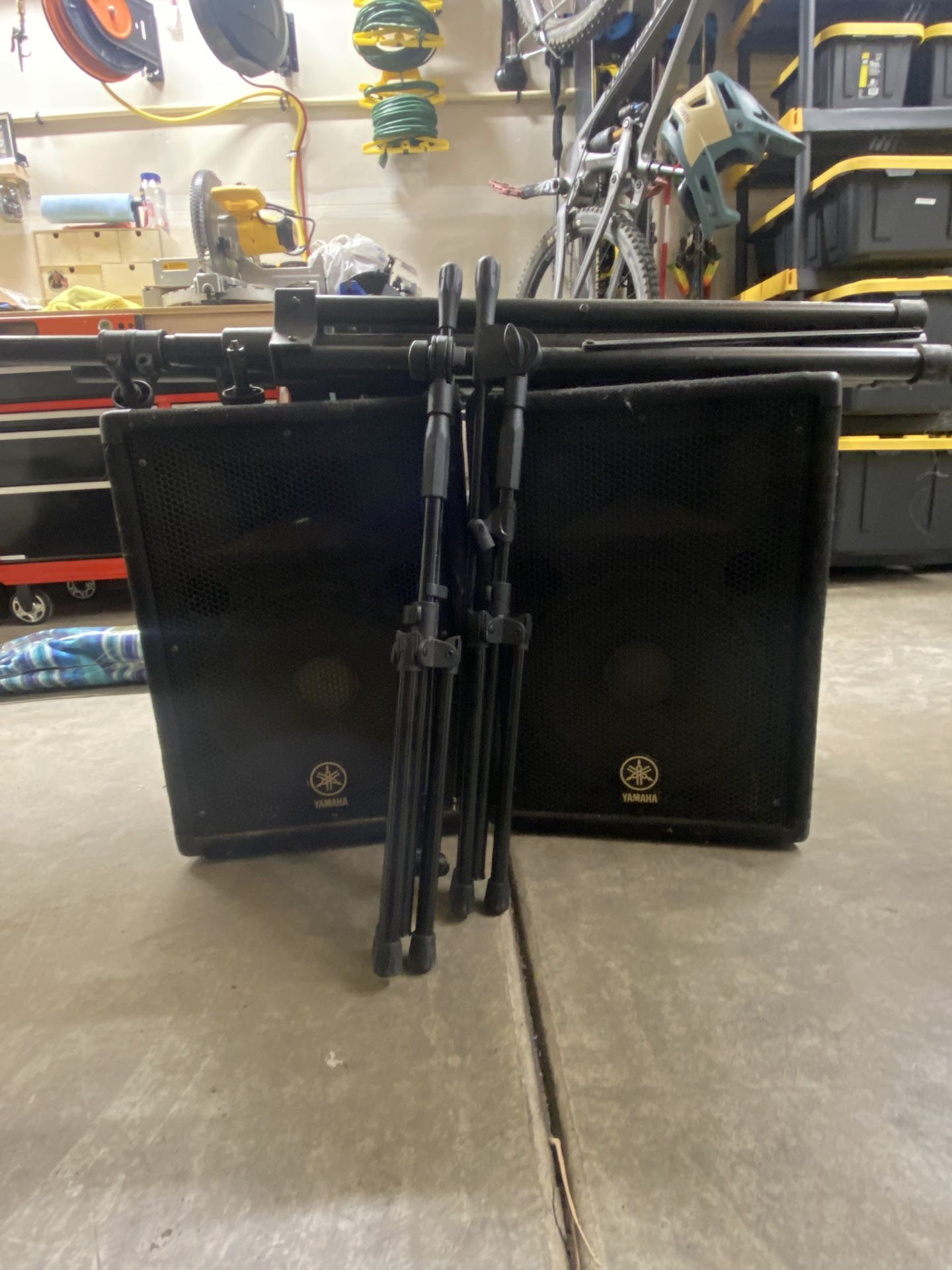 PA System! Includes Yamaha BR12 speakers, Proline stands, a mint Shure SM58, and all cables. Priced to sell.