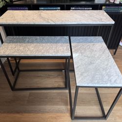 Set Of 2 West Elm Marble Tables