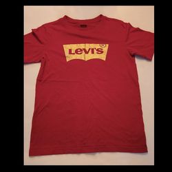 Levi's Boys T-Shirt Youth Short Sleeve Red Size Large Logo